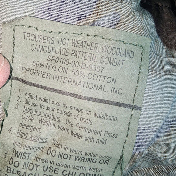 PROPPER EUC MENS SZ SMALL ARMY WOODLAND CAMMO MILITARY FATIGUE PANTS - Picture 10 of 10